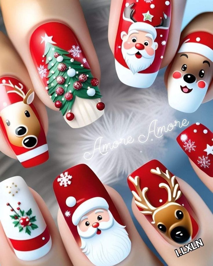 Nail Art Printemps, Christmas Tree Nails, Festive Nail Art, Stylish Nails Designs, Christmas Gel Nails, Nail Polish Art, Nail Candy, Toe Nail Designs, Festival Nails