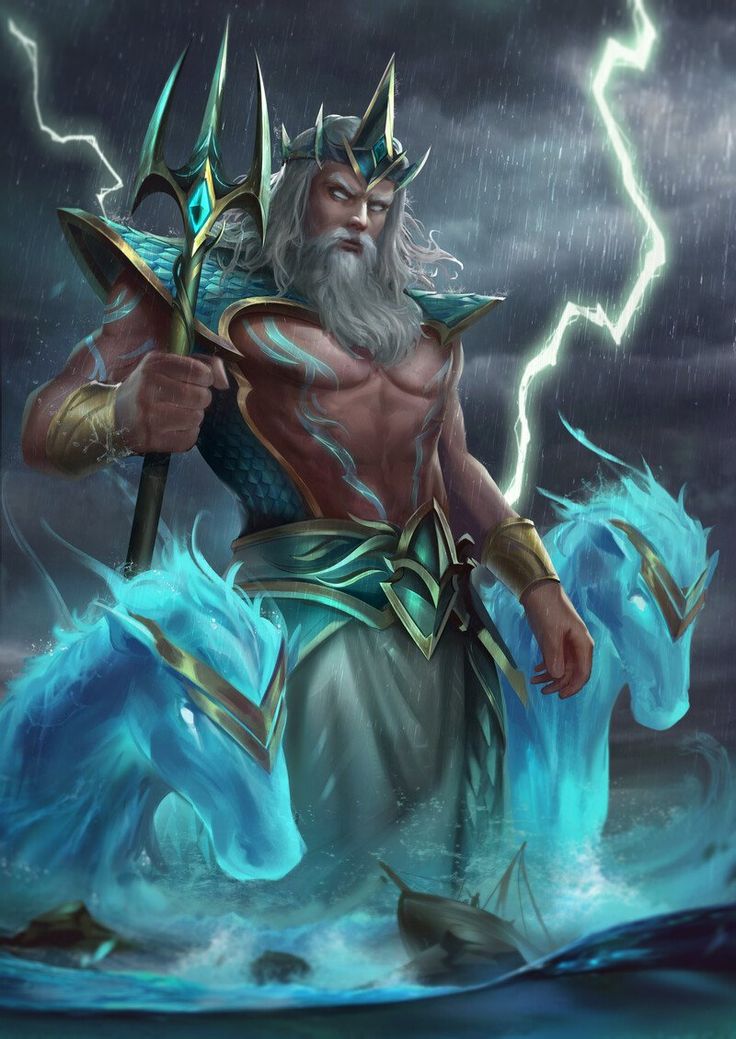 an image of a man in the water with lightning behind him