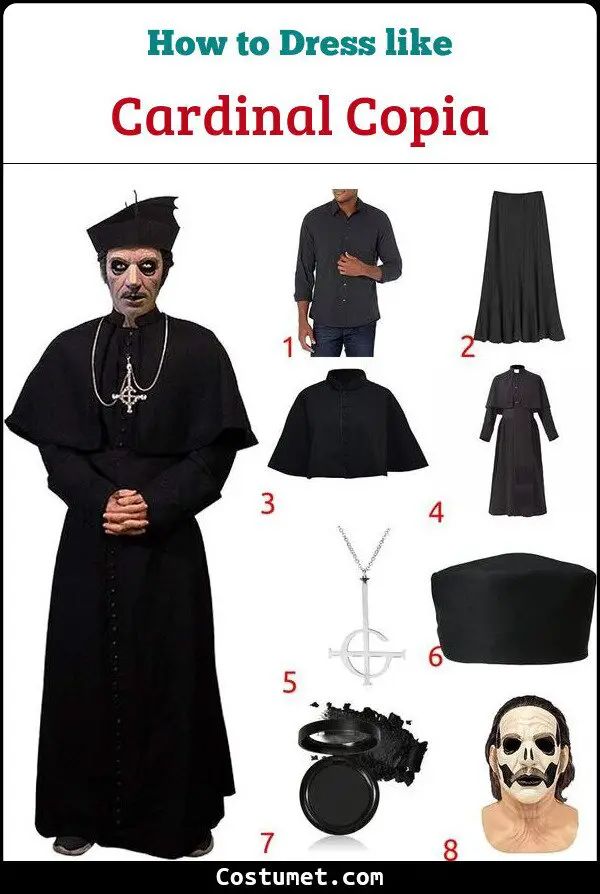 Papa Emeritus IV / Cardinal Copia's Costume from Ghost for Cosplay & Halloween 2023 Bishop Outfit, Dark Smokey Eye Makeup, Ghost For Halloween, Papa Emeritus Iv, Dark Smokey Eye, Ghost Halloween Costume, Papa Emeritus, Creepy Halloween Decorations, Ghost Costume