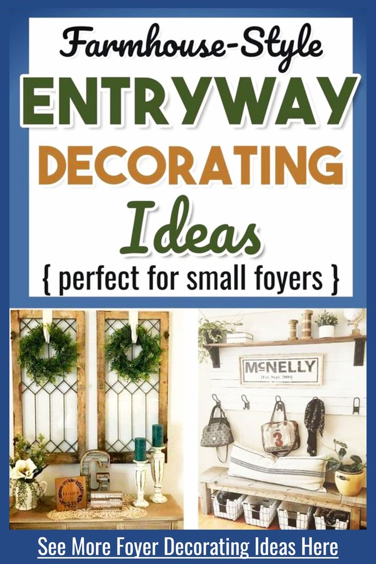 an advertisement for the farmhouse style entryway decorating idea contest, with pictures of small flowers and wreaths