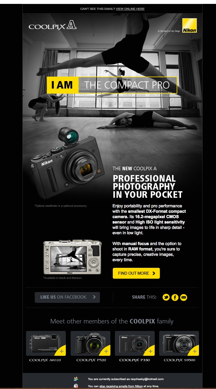 an image of a web page for a photographer's business or product listing site