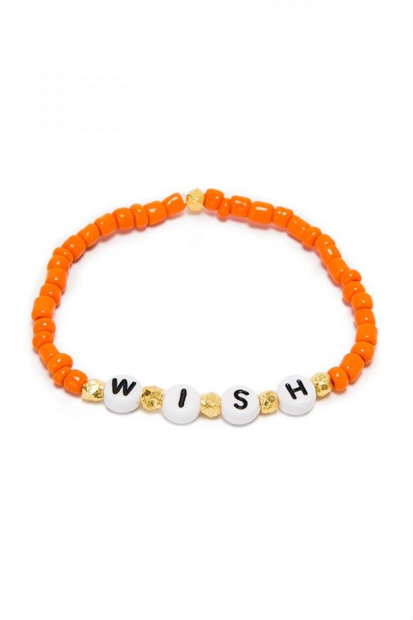 Trendy Orange Jewelry With Letter Beads, Personalized Orange Round Bead Jewelry, Adjustable Orange Jewelry With Letter Beads, Orange Heishi Bead Bracelet With Letter Beads, Orange Bracelets With Letter Beads, Orange Stretch Bracelet With Letter Beads, Orange Beaded Bracelets With Letter Beads, Friendship Jewelry With Letter And Heishi Beads, Orange Heishi Beads Jewelry For Friendship