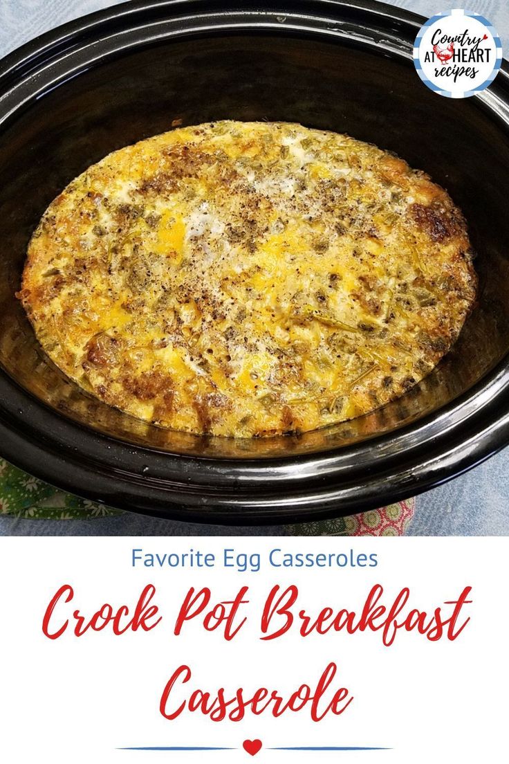 the crock pot breakfast casserole is ready to be eaten