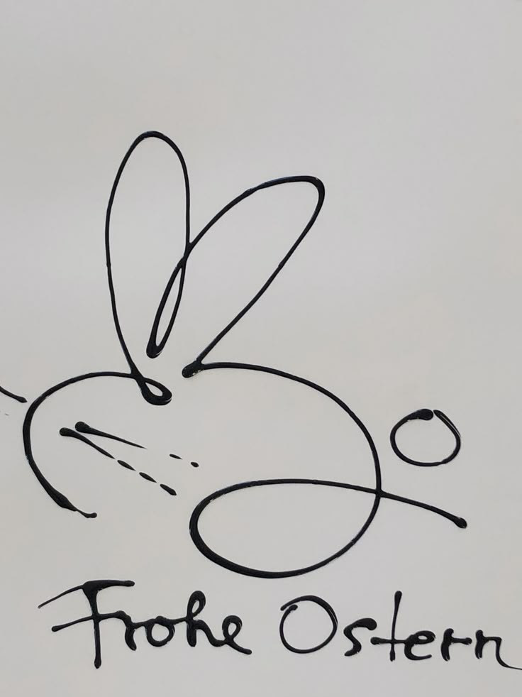 the logo for frohe ostern is drawn in black ink on white paper