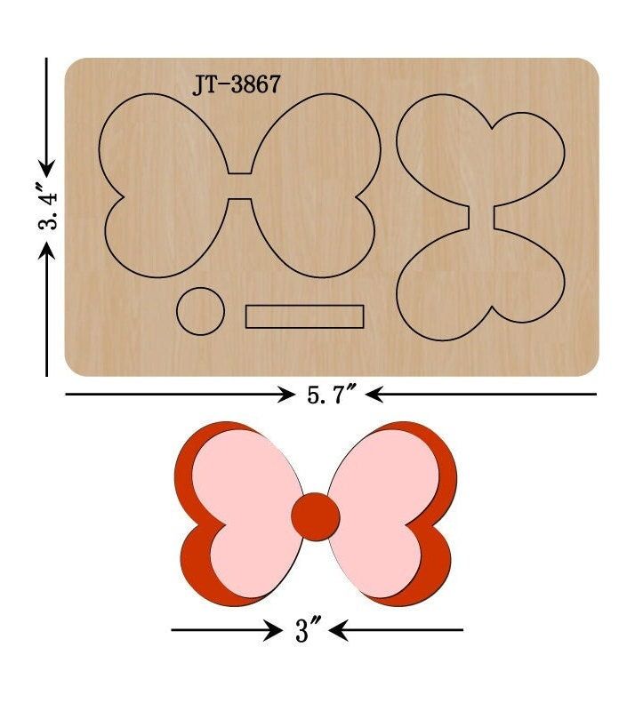 a wooden cutting board with an image of a bow