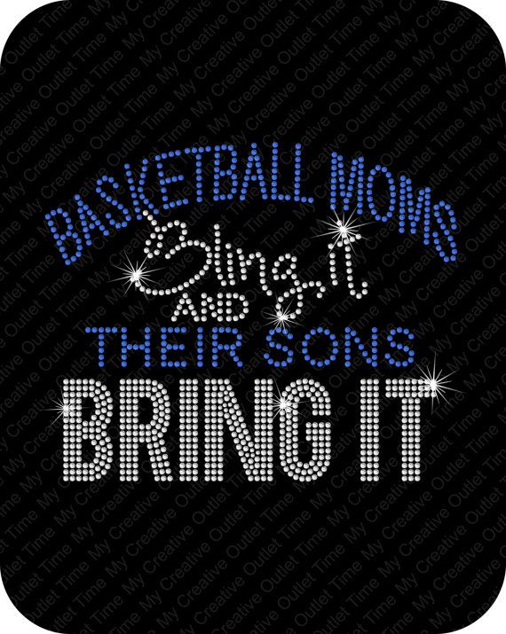 the words dance ball mom and their sons bring it on black background with blue sparkles