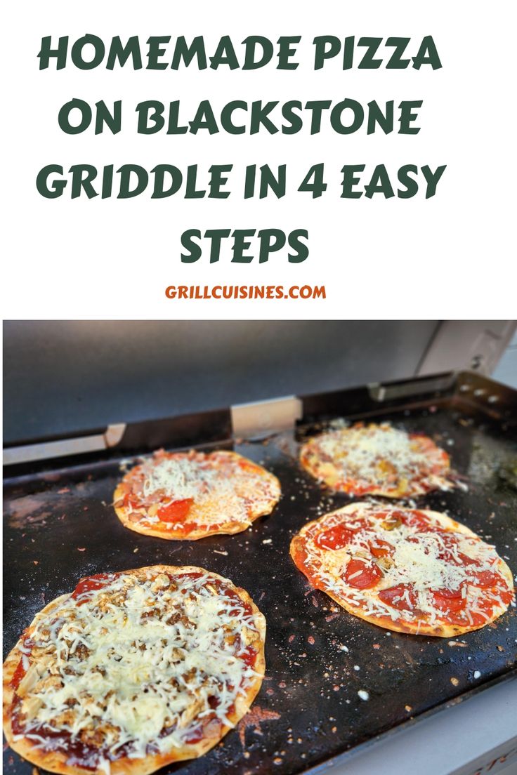 homemade pizza on blackstone griddle in 4 easy steps Pizza On Blackstone Griddle, Pizza On Blackstone, Griddle Pizza, Outdoor Griddle Recipes, Griddle Cooking Recipes, Outdoor Cooking Recipes, Cooking Stone, Flat Top Griddle, Flat Top Grill