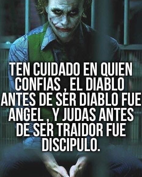 the joker with his hands folded in front of him, saying that he is not afraid to