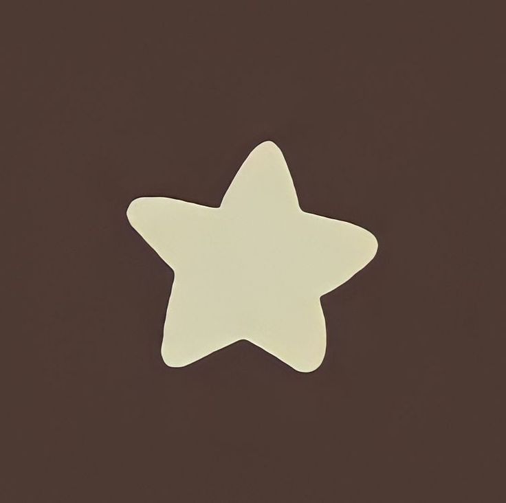 a white star shaped object sitting on top of a brown surface with a black background