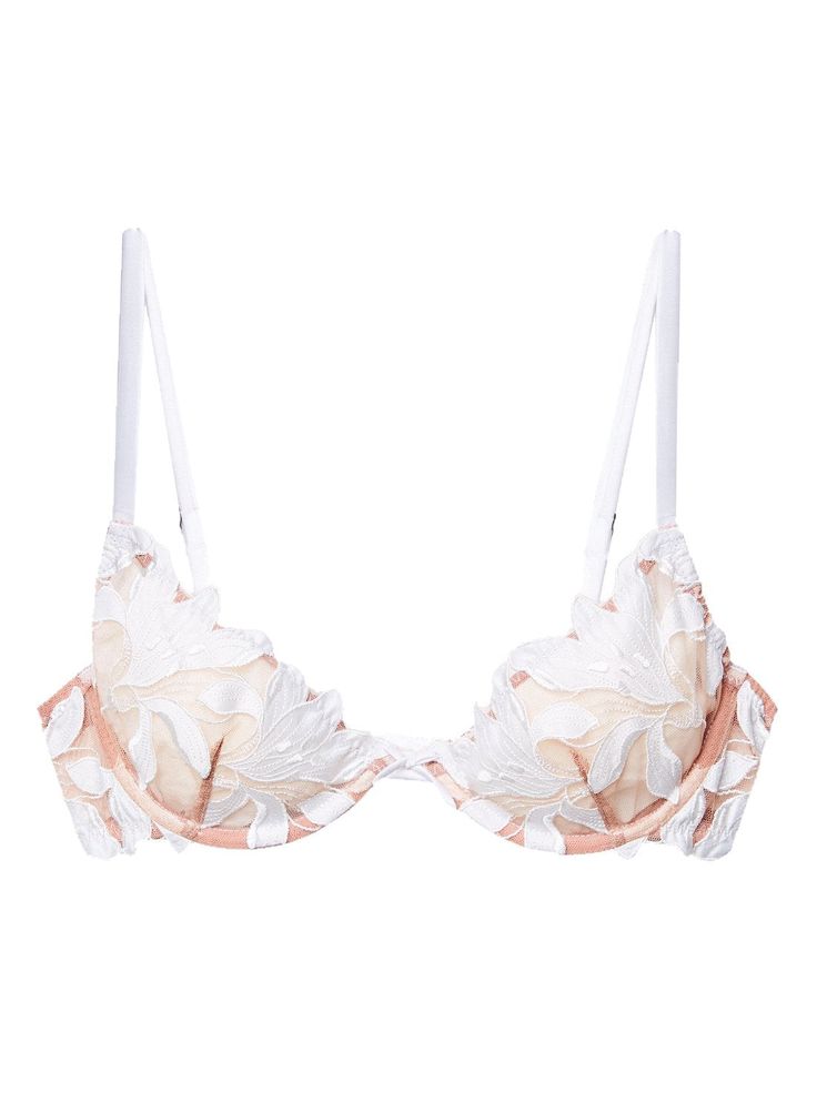 Lily Plunge Demi BraTrès chic. Our favorite bra has large embroidered lilies that perfectly drape across the body. Underwire cups with adjustable straps provide subtle shaping and lift. We love to show it peeping through a semi-sheer white tee or under a button down. Complete the look with the matching Lily Embroidery Hipster Thong and Garter. Body: 100% PESTrim: 85% Polyamide & 15% ElastaneLining: 92% Silk & 8% ElastaneHand wash cold, lay flat to dry. Do not soak. Model is wearing a size 34B. Lily Embroidery, Plunge Bodysuit, Shoes Heels Wedges, Everyday Bra, Triangle Bra, Demi Bra, Tres Chic, Heels & Wedges, Lace Bodysuit