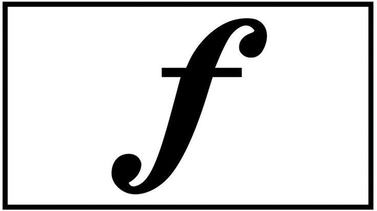 a black and white sign with the letter f