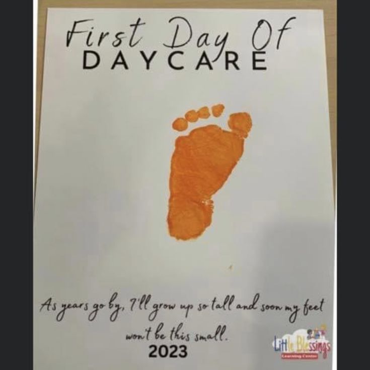 a hand and foot print for a baby's first day of care at the hospital