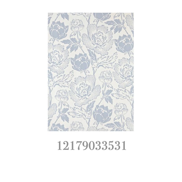 a blue and white floral wallpaper with the number 11 on it's side