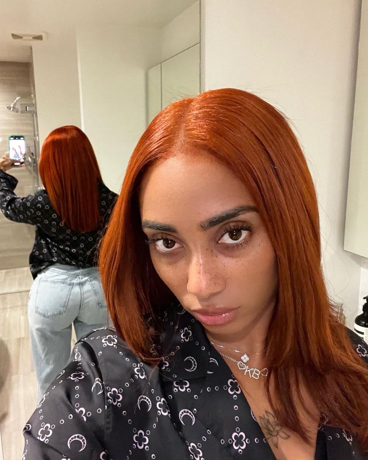 Copper Orange Hair, Hair Tea, Hair Color Orange, Ginger Hair Color, Dyed Hair Inspiration, Short Human Hair Wigs, Dyed Natural Hair, Natural Curls Hairstyles, Dye My Hair