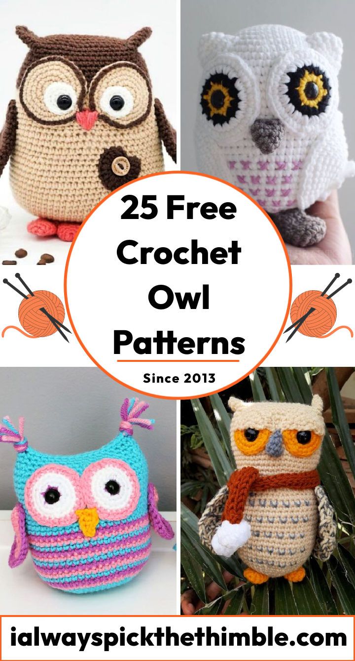 crochet owl patterns are featured in this article