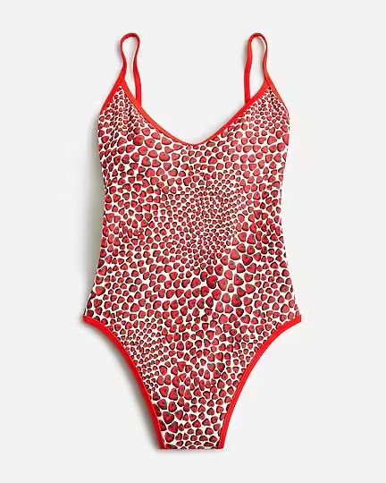 J.Crew: '90s One-piece Swimsuit In Reversible Print For Women Trendy Printed One-piece Swimwear, Trendy Nylon Bodysuit, Trendy Lined Bodysuit For Poolside, Nylon Bodysuit For Sunbathing, Summer Beach Bodysuit With Graphic Print, Trendy Printed Bodysuit For Beach Season, Trendy Graphic Print Bodysuit For Summer, Trendy Summer Bodysuit With Graphic Print, Trendy Graphic Print Swimwear