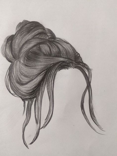 a pencil drawing of a woman's hair