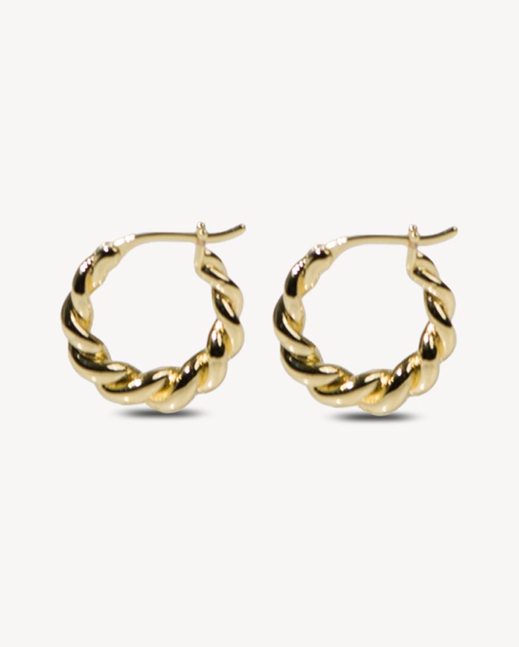 Deltora's Iconic designs reinvent our collection with bold profiles and powerful details. These hoop earrings are precisely crafted in 14k gold plated unique metal blend and feature a unique twist with painstakingly detailed curves. Wear them on their own as a striking statement or style with a mix of stud earrings for an unexpected look - Metal: 14K Gold plated over brass - Diameter:18mm - Width: 3mm Gold Plated Jewelry, Jewelry Plate, Vienna, Icon Design, Gold Earrings, Gold Bracelet, Gold Plate, Jewelry Design, Hoop Earrings