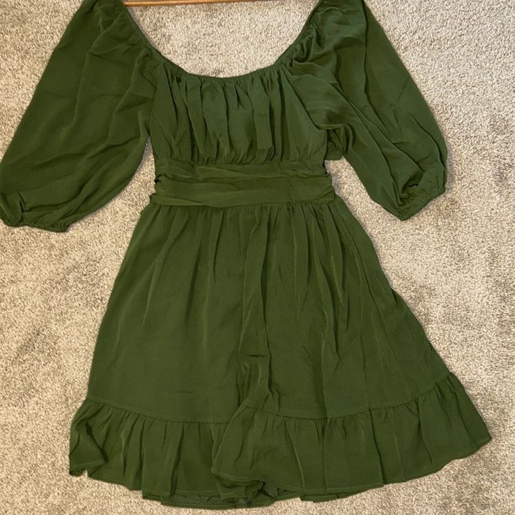 New! Never Worn. Hunter Green Teen Dress Size M Open Back With A Tie. Slip Lining. Polyester Was Too Big For My Tall 14 Yr Old. Would Be Great For 15 Or 16 Yr Old. Amazon Summer Dresses For Vacation, Amazon Summer Vacation Dress, Chic Vacation Mini Dress By Amazon, Amazon Summer Mini Dress For Vacation, Casual Off-shoulder Mini Dress In Solid Color, Chic Amazon Mini Dress For Brunch, Casual Solid Off-shoulder Mini Dress, Chic Brunch Mini Dress By Amazon, Amazon Short Sleeve Dresses For Spring