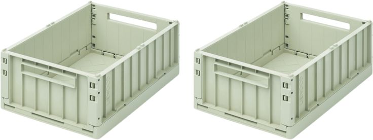 two white containers sitting next to each other