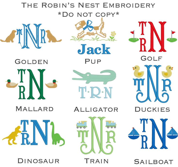 the names of different animals and letters