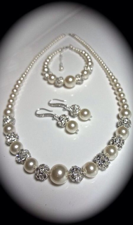 Bride Jewelry Pearl, Brides Jewelry, Bridal Jewelry Pearl Sets, Pearl Bracelet Jewelry, Chunky Pearl Necklace, Bride Jewelry Set, Pearl Jewelry Set, Pearl Necklace Designs, Pearl Bridal Jewelry