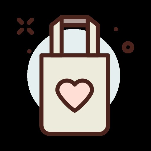 a shopping bag with a heart on it