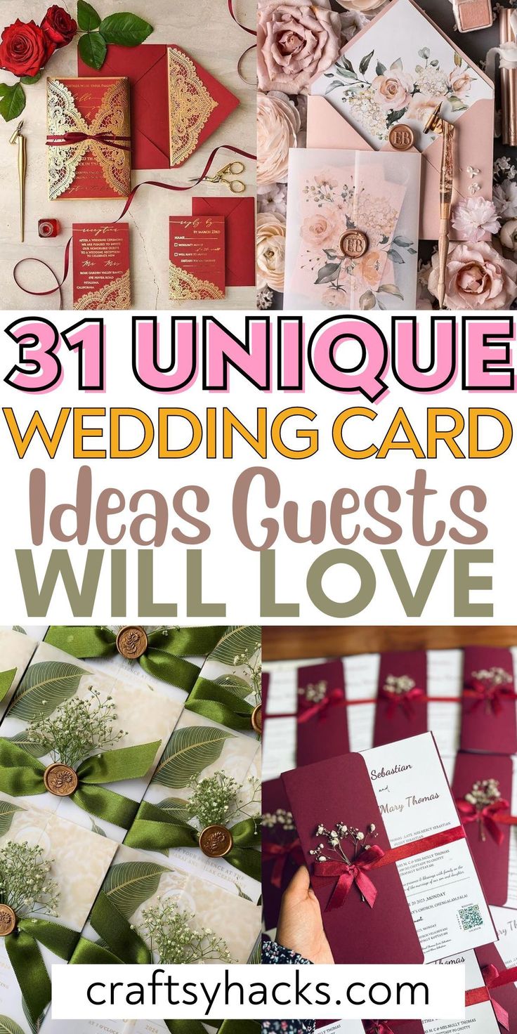 unique wedding card ideas guests will love that are easy to make and can be personalized