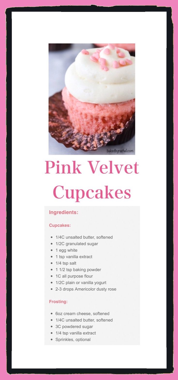 pink velvet cupcakes recipe book