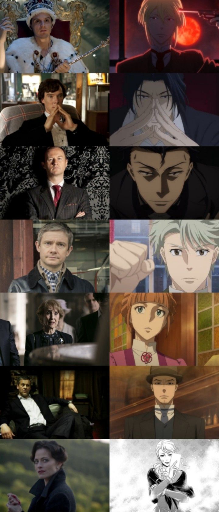 the many faces of anime characters