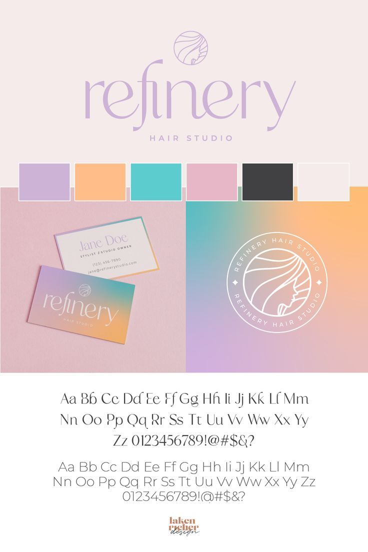 an advertisement for a hair studio with the words refinery on it's front and back