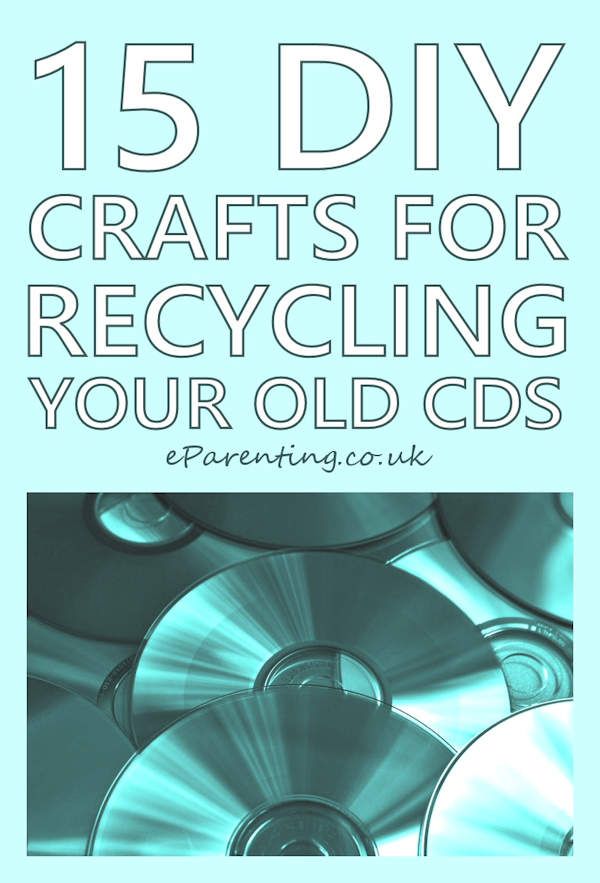 cd's with the words 15 diy crafts for recycling your old cds on it