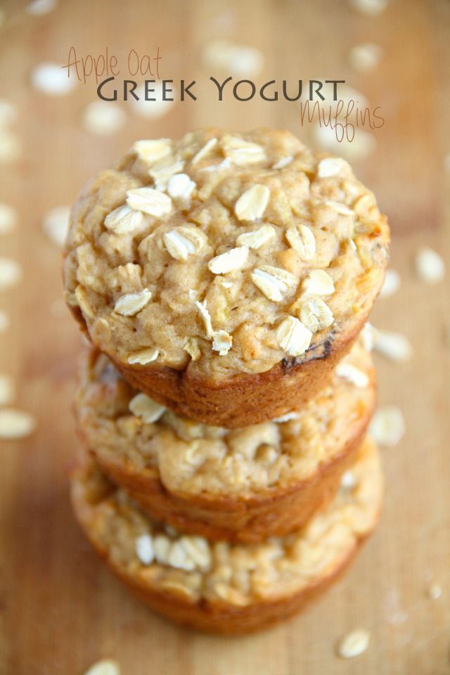 three oatmeal muffins stacked on top of each other