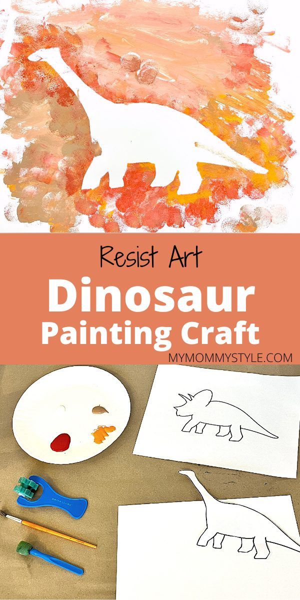 an art project for kids with dinosaur paintings