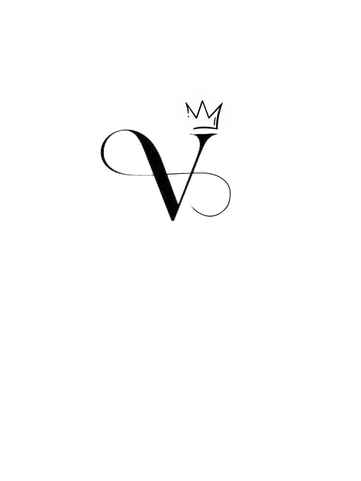 the letter v has a crown on it