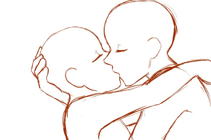 a drawing of a man holding a baby in his arms and kissing it's face