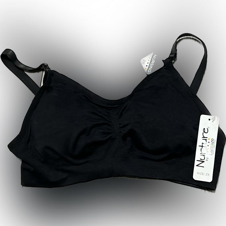 Ladies Size 2x Black Nursing Bra By Nurture By Lamaze. Made Of 90% Nylon And 10% Spandex. New With Tags And Ships From A Pet Friendly Smoke-Free Home. Supportive Black Seamless Bra, Black Seamless Full Coverage Nursing Bra, Black Seamless Micro-elastic Bra, Fitted Black Nursing Bra With Seamless Construction, Stretch Nylon Black Bra, Black Stretch Nylon Bra, Supportive Seamless Black Tops, Black Full Coverage Micro-elastic Bra, Black Seamless Full Coverage Top