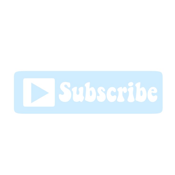 the subscribe logo is shown in white on a light blue sticker