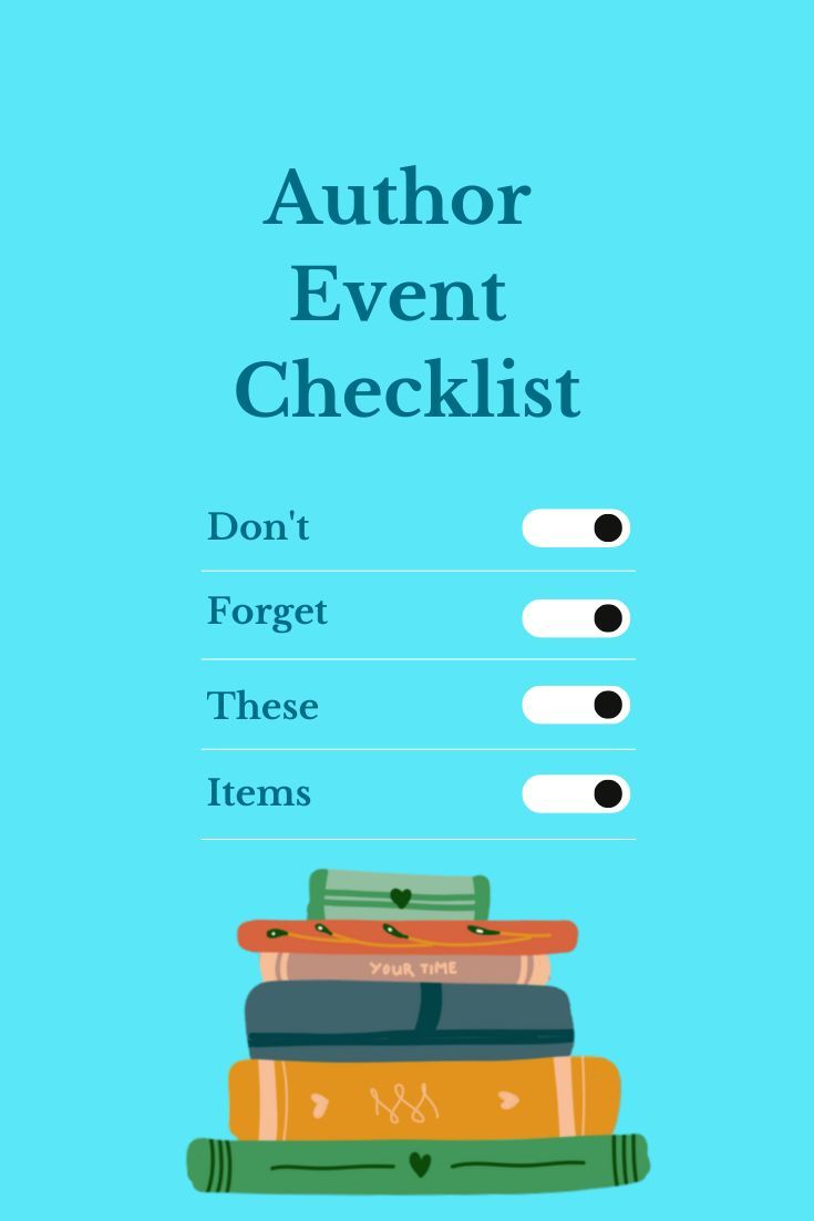 the author event checklist is shown with luggage stacked on top of each other and text that reads, don't forget these items items