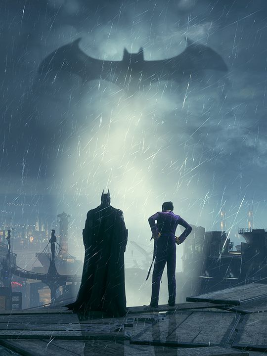 the dark knight and batman are standing in the rain with their hands on their hips