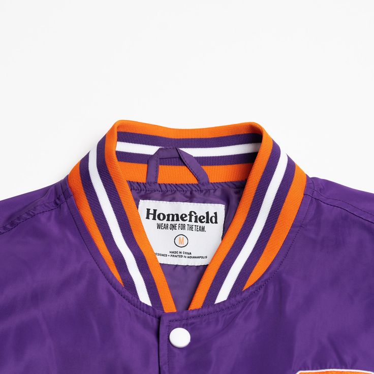 For this vintage-inspired bomber jacket, we paired this classic, strutting Clemson Tiger in his Tiger Paw sweater with an equally iconic “Clemson” script. A Clemson fan needs no introduction, and you especially won’t need one in this bold, retro nod to the Tigers. Brought to you in partnership with College Vault. Clemson Fans, Tiger Paw, Clemson Tigers, Tigers, The Struts, Vintage Inspired, Bomber Jacket, Bring It On, Fan