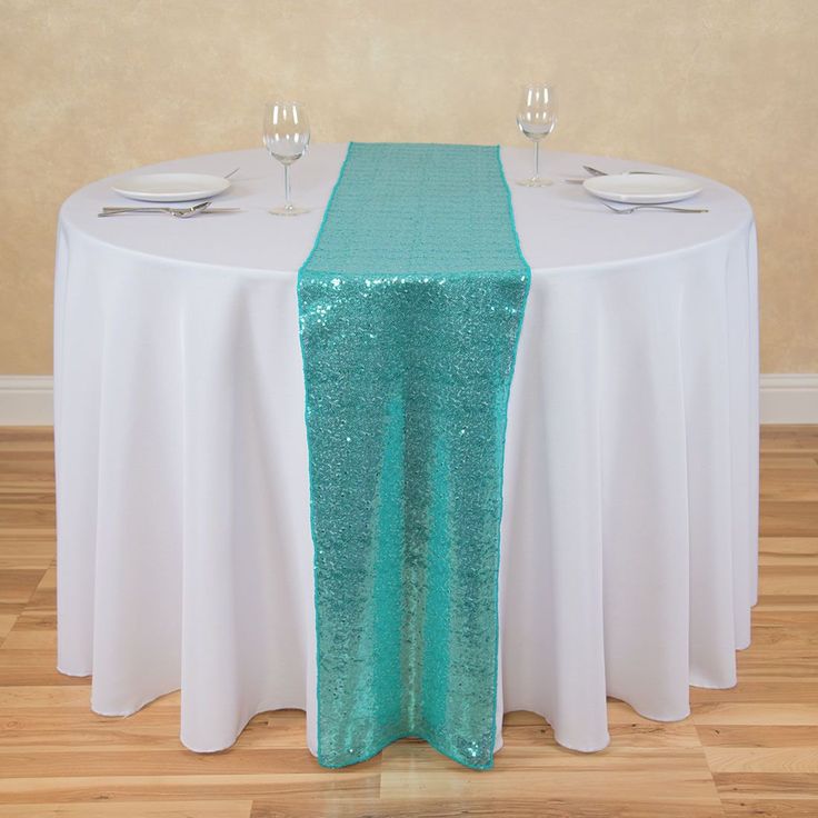 14 X 108 in. Sequin Table Runner Turquoise Tiffany Blue Centerpieces, Tutu Table Skirt, Tutu Table, Charger Plates Wedding, Event Tables, Plates Wedding, Blue Centerpieces, Sequin Table Runner, Sequin Tablecloth