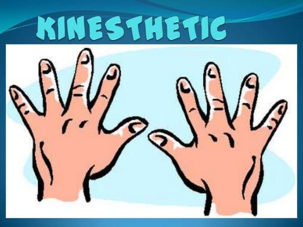 two hands reaching up to each other with the words'kineshetic'written on them