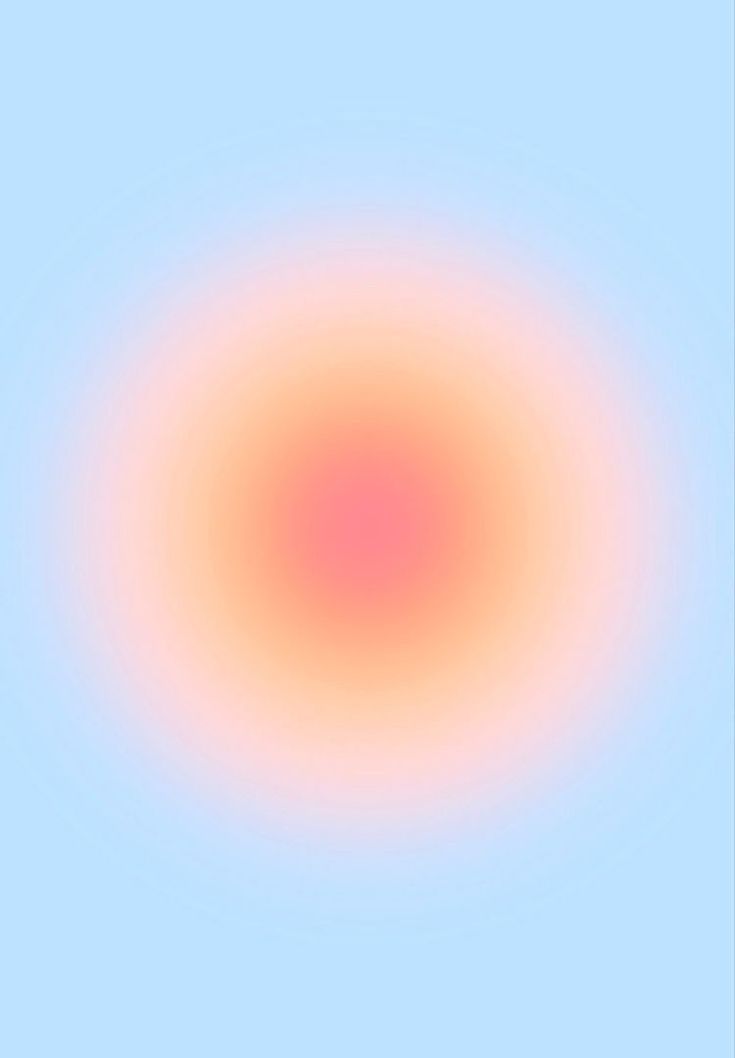 an orange and pink circle on a blue background