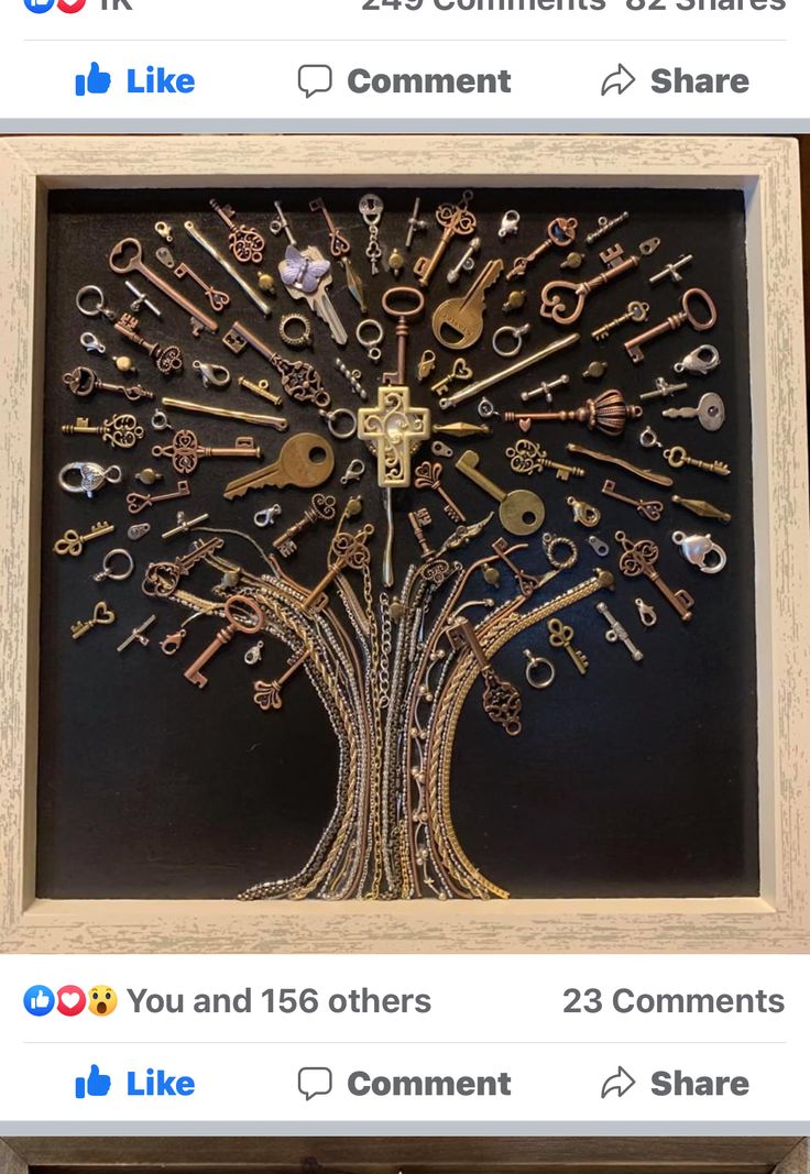 an image of a tree made out of keys on facebook with the caption'you and us others 23 comments share