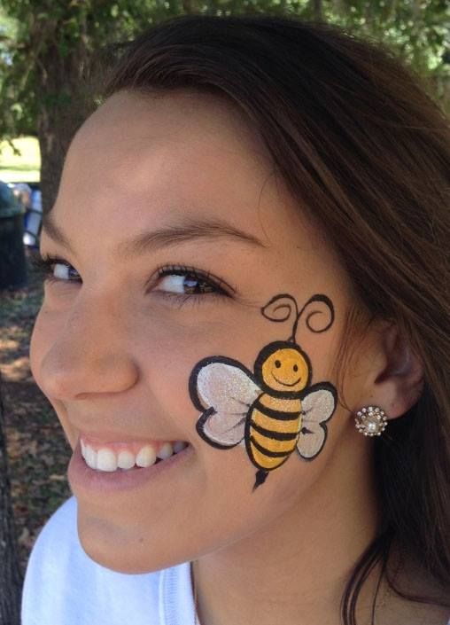 Bee Face Paint, Kids Face Painting Easy, Easter Face Paint, Face Paint Party, Superhero Face Painting, Face Painting Images, Easy Face Painting Designs, Eye Face Painting, Animal Face Paintings