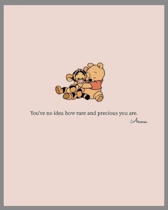 winnie the pooh and her baby pooh bear hugging each other on pink background