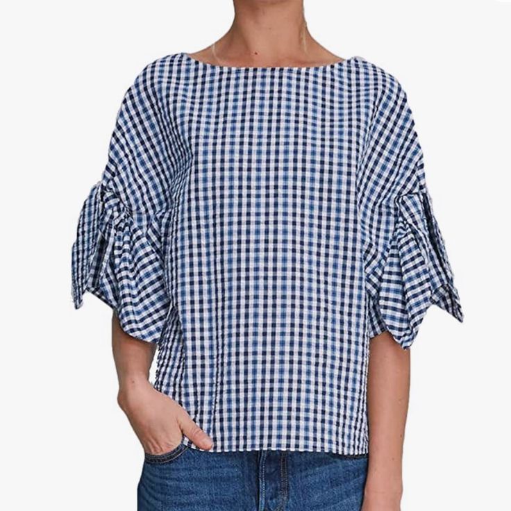 Nwot Alice & Trixie Gingham 100% Cotton Top, Size Medium, White And Blue, From Shoulder To Hem Measures Around 23.5/24 Inches, Pit To Pit Measures Around 21 Inches, Looser Fitting Style With Tie Dolman Like Short Sleeves. Perfect For Spring / Summer / Fall / Vacation/ Work! Offers Welcome. *Non-Smoking Pet Free Home 1a Plaid Summer Tops For Work, Chic Plaid Cotton Tops, Blue Cotton Top For Picnic, Plaid Relaxed Fit Tops For Spring, Summer Gingham Blouse For Work, Cotton Gingham Tops For Day Out, Summer Plaid Blouse With Relaxed Fit, Gingham Cotton Tops For Day Out, Summer Gingham Blouse For Workwear