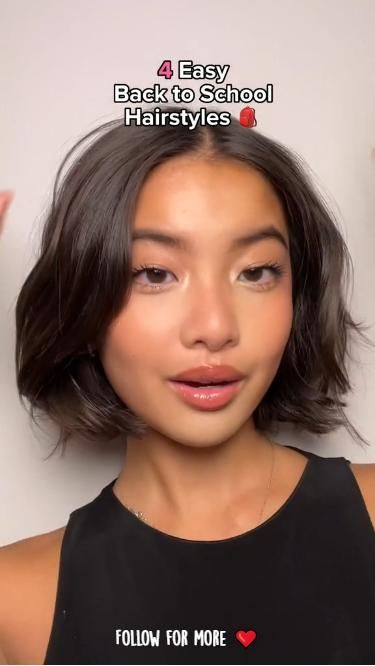 4 easy back to school hairstyles Stxph.h Hairstyle, Back 2 School Hairstyles, Back To School Hairstyles Short, Easy Back To School Hairstyles, Back To School Hairstyle, Short Hair For Kids, Kids Short Hair Styles, Get Ready For School, Short Hair Back