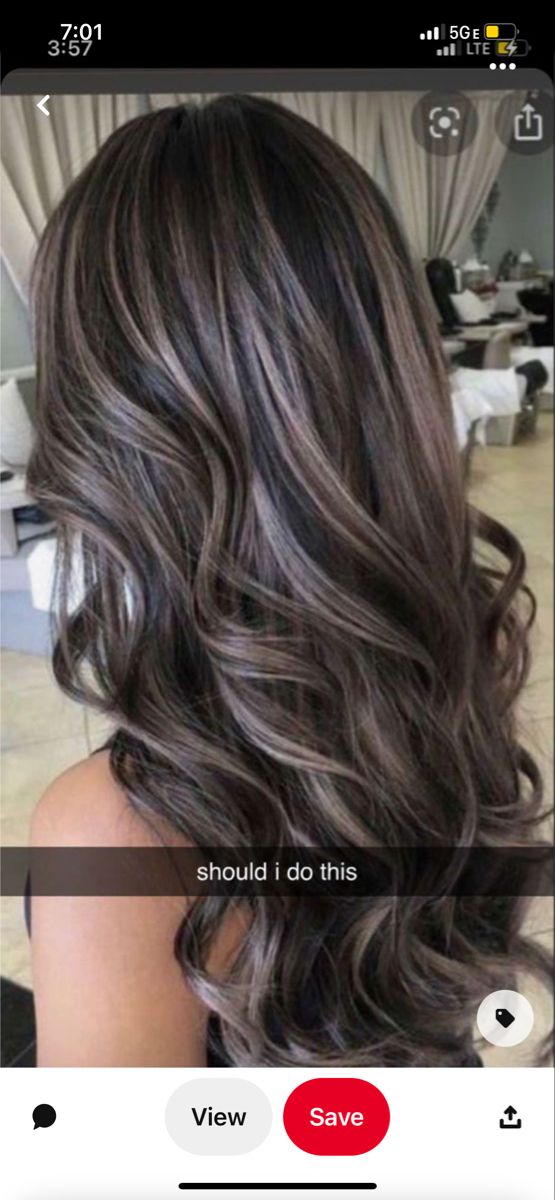 Brown Hair With Silver Highlights, Highlights For Dark Brown Hair, Black Hair Balayage, Dark Brunette Hair, Hair Highlights And Lowlights, Ash Brown Hair, Brunette Hair With Highlights, Dark Hair With Highlights, Brown Hair With Blonde Highlights